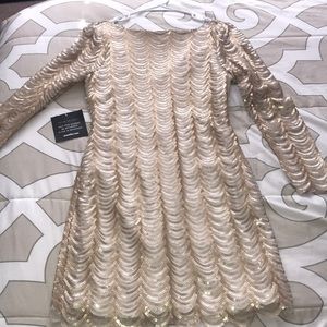 BRAND NEW Gold & White Dress